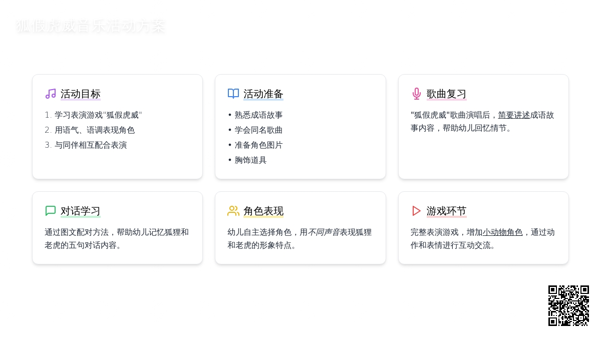 幼儿园大班音乐活动：狐假虎威