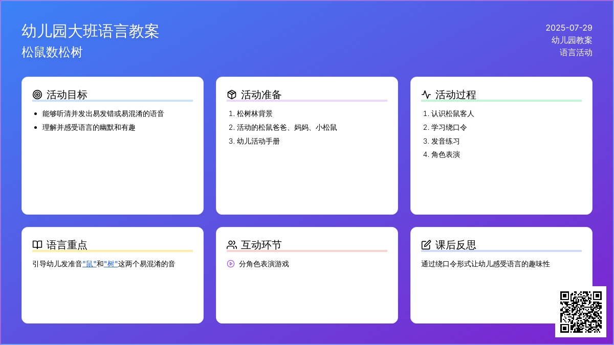 幼儿园大班语言教案：松鼠数松树