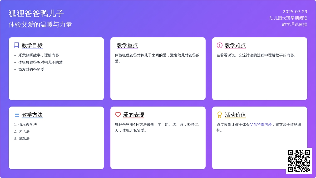 幼儿园大班早期阅读《狐狸爸爸鸭儿子》下载