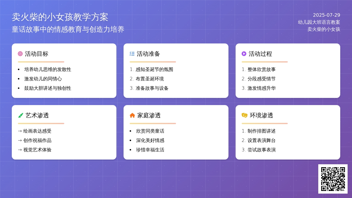 幼儿园大班语言教案：卖火柴的小女孩