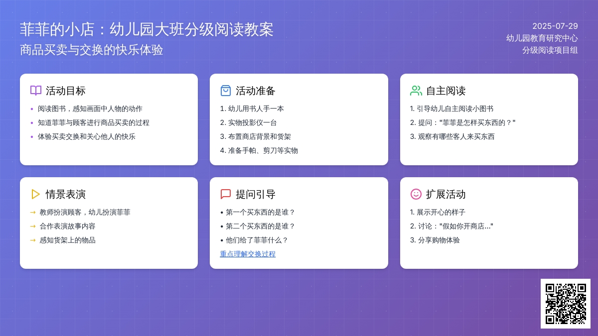幼儿园大班分级阅读教案《菲菲的小店》