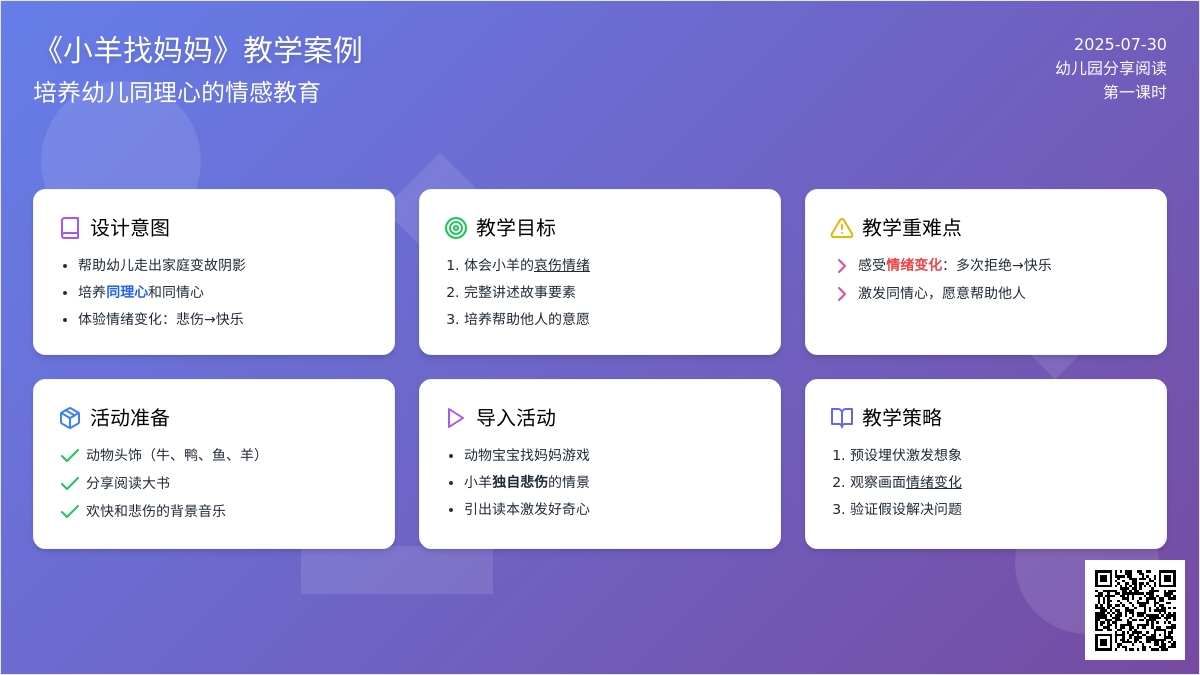幼儿园分享阅读《小羊找妈妈》第一课时