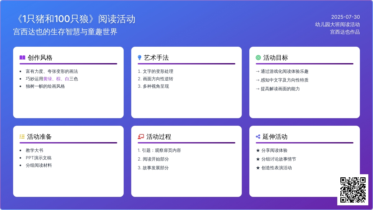 幼儿园大班阅读活动《1只猪和100只狼》