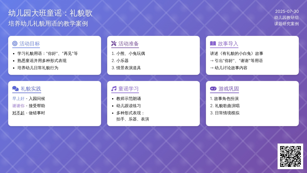 幼儿园大班童谣：礼貌歌