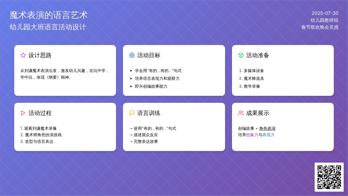 幼儿园大班语言活动：魔术表演