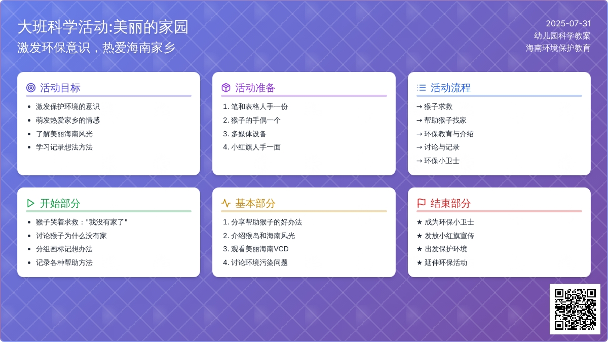 大班科学活动:美丽的家园