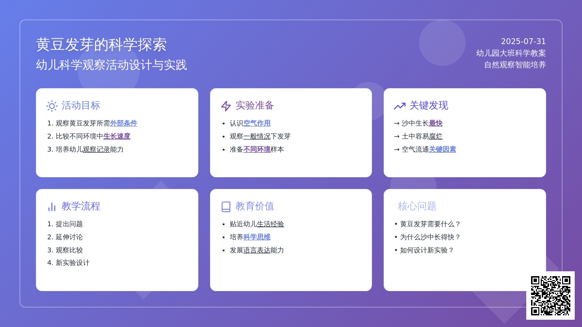 幼儿园大班科学教案：黄豆发芽