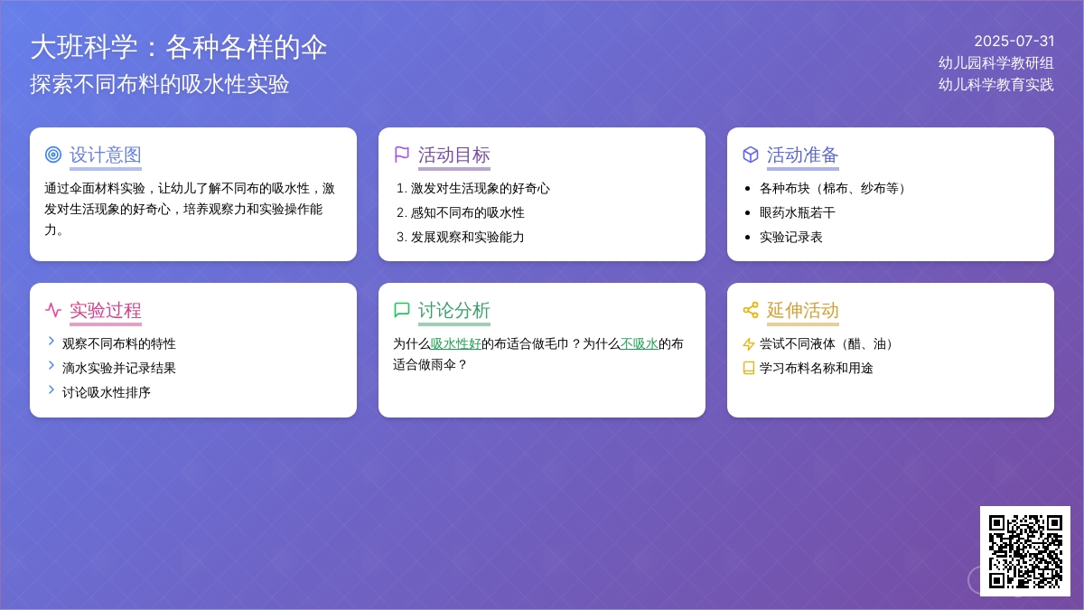 大班科学：各种各样的伞