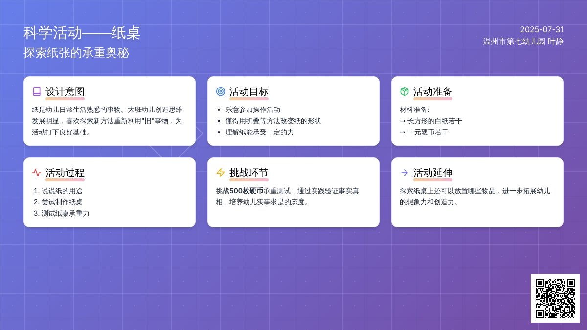 科学活动――纸桌
