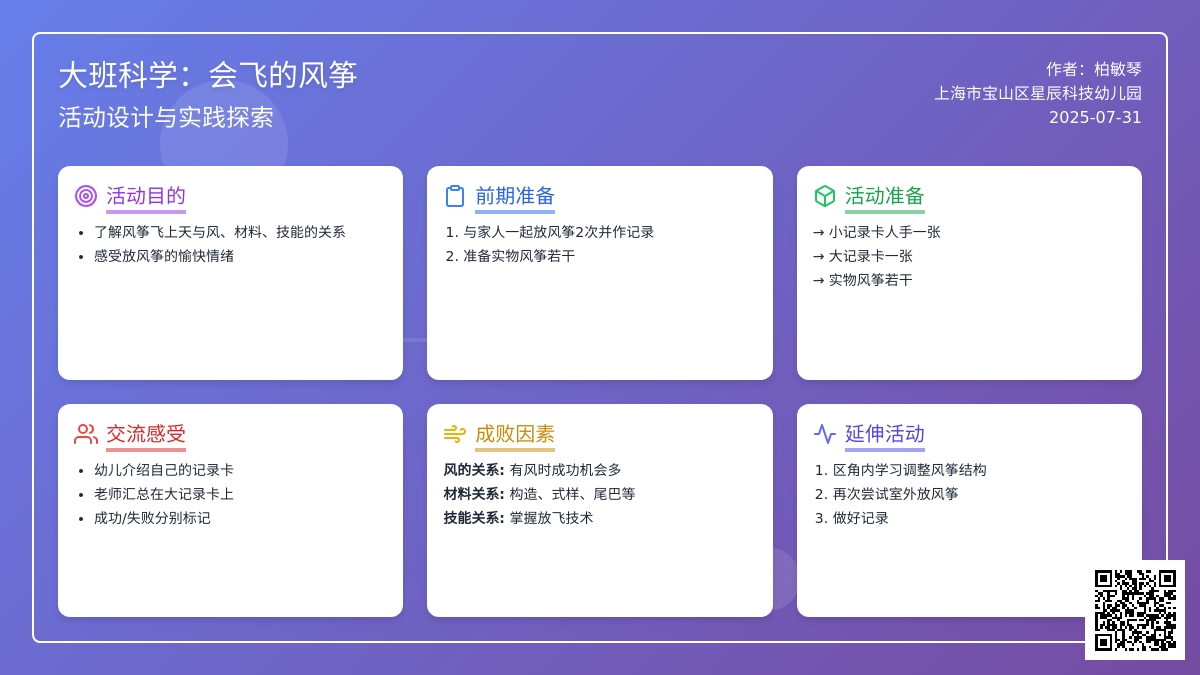 大班科学：会飞的风筝