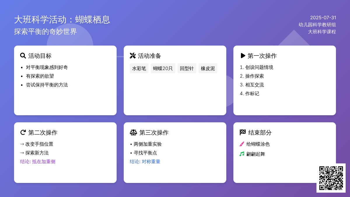 大班科学活动：蝴蝶栖息