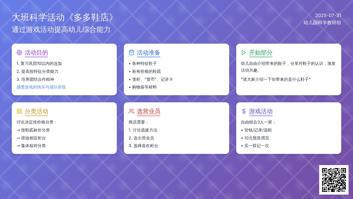 大班科学活动《多多鞋店》