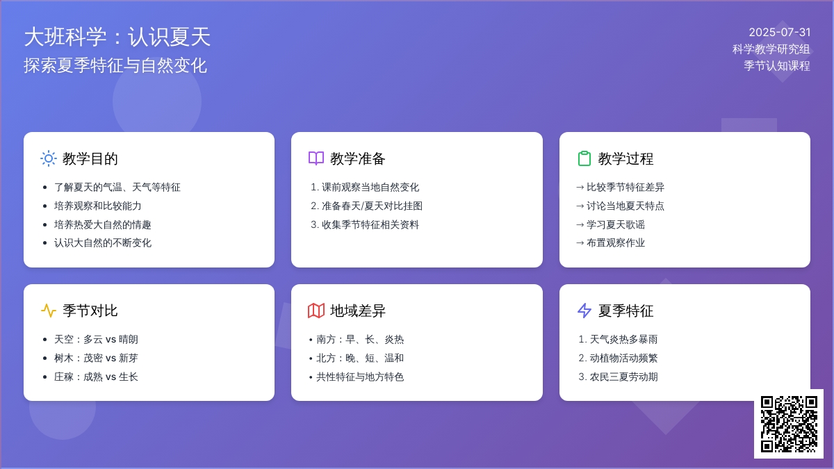 大班科学：认识夏天