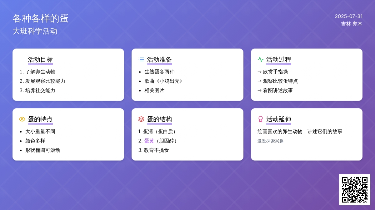 大班科学活动:各种各样的蛋