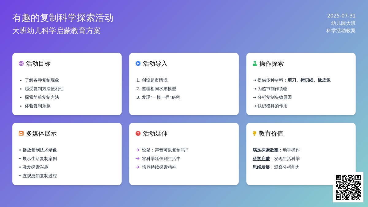 幼儿园大班科学活动《有趣的复制》教案
