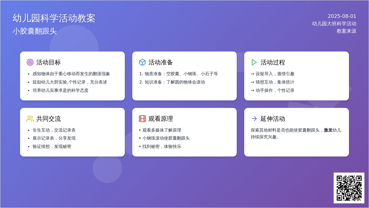 幼儿园大班科学活动教案：小胶囊翻跟头
