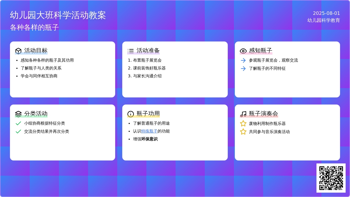 幼儿园大班科学活动教案：各种各样的瓶子