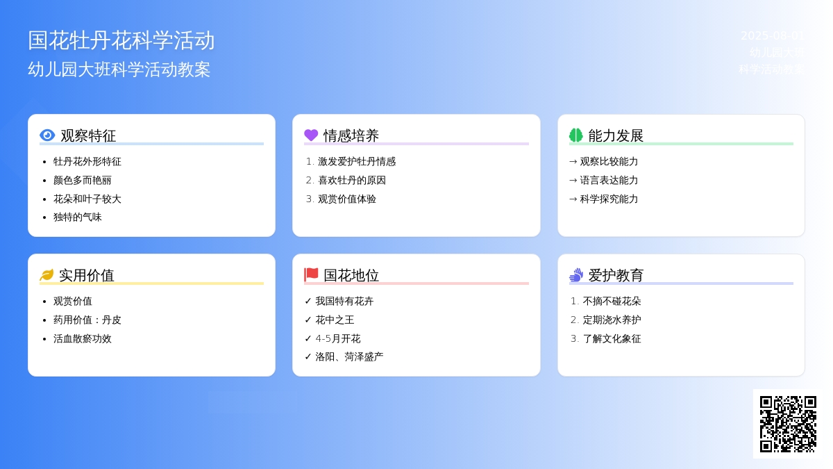 幼儿园大班科学活动教案 《国花牡丹花》