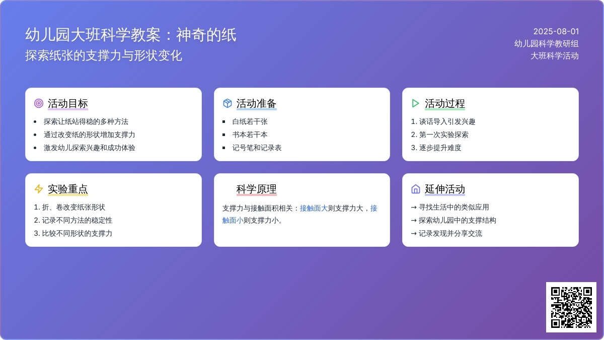 幼儿园大班科学教案：神奇的纸