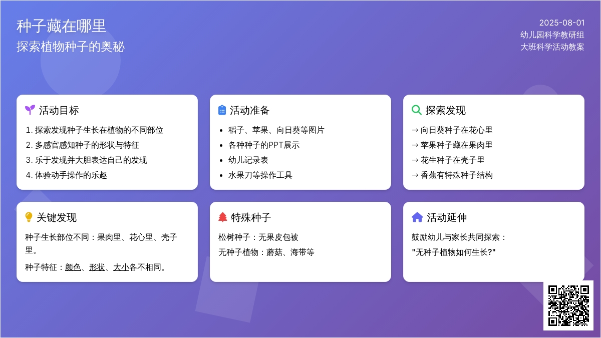 幼儿园大班科学教案：种子藏在哪里