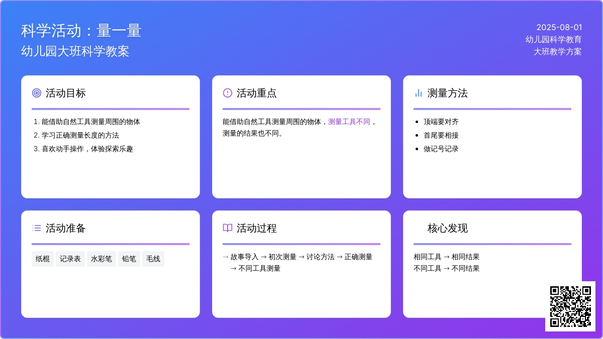 幼儿园大班科学教案：量一量