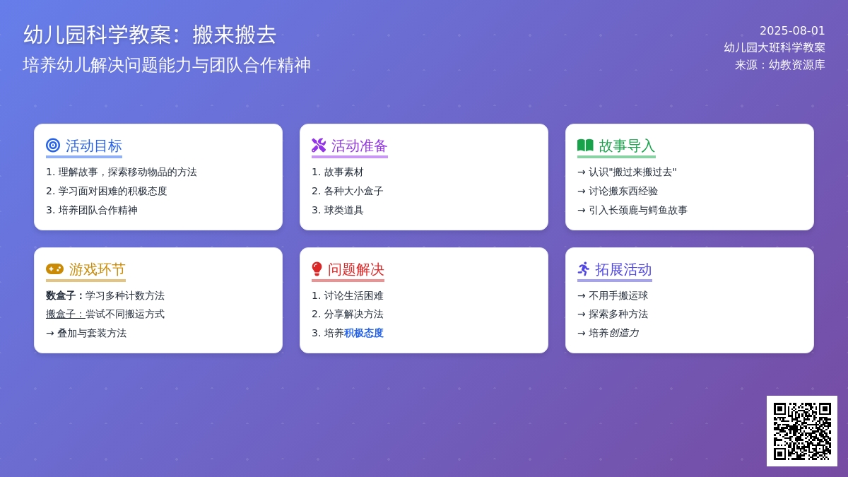 幼儿园大班科学教案：搬来搬去