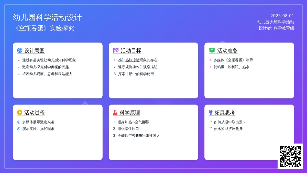 幼儿园大班科学活动：《空瓶吞蛋》