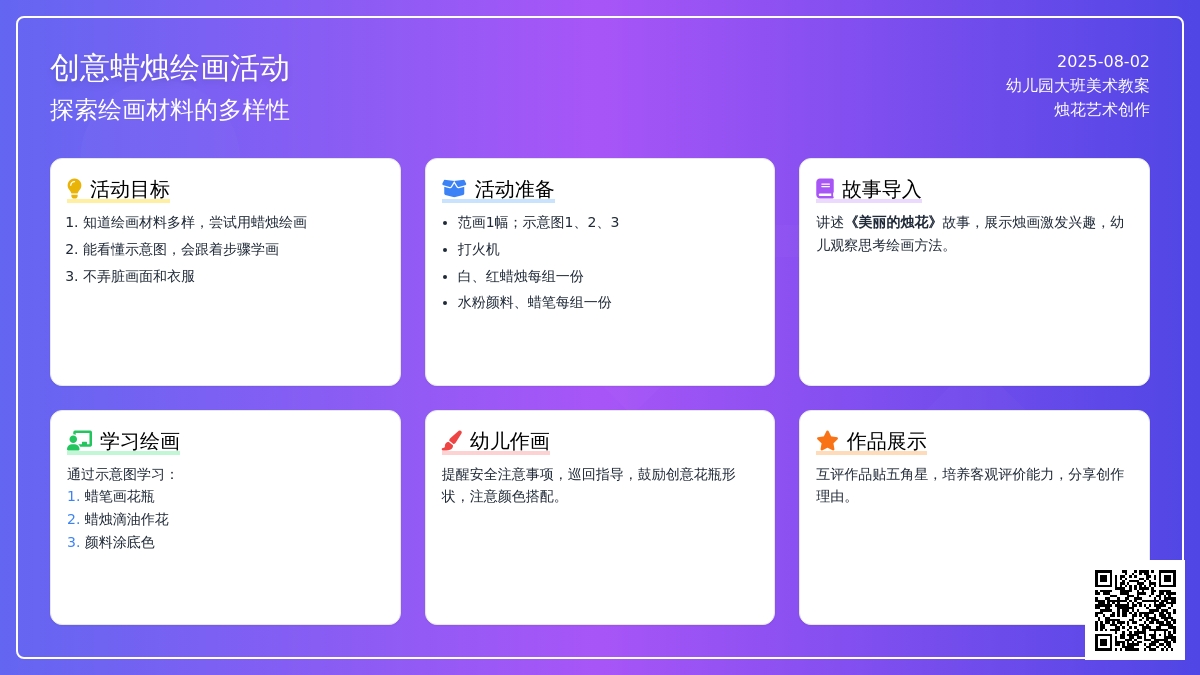 幼儿园大班美术教案：烛花