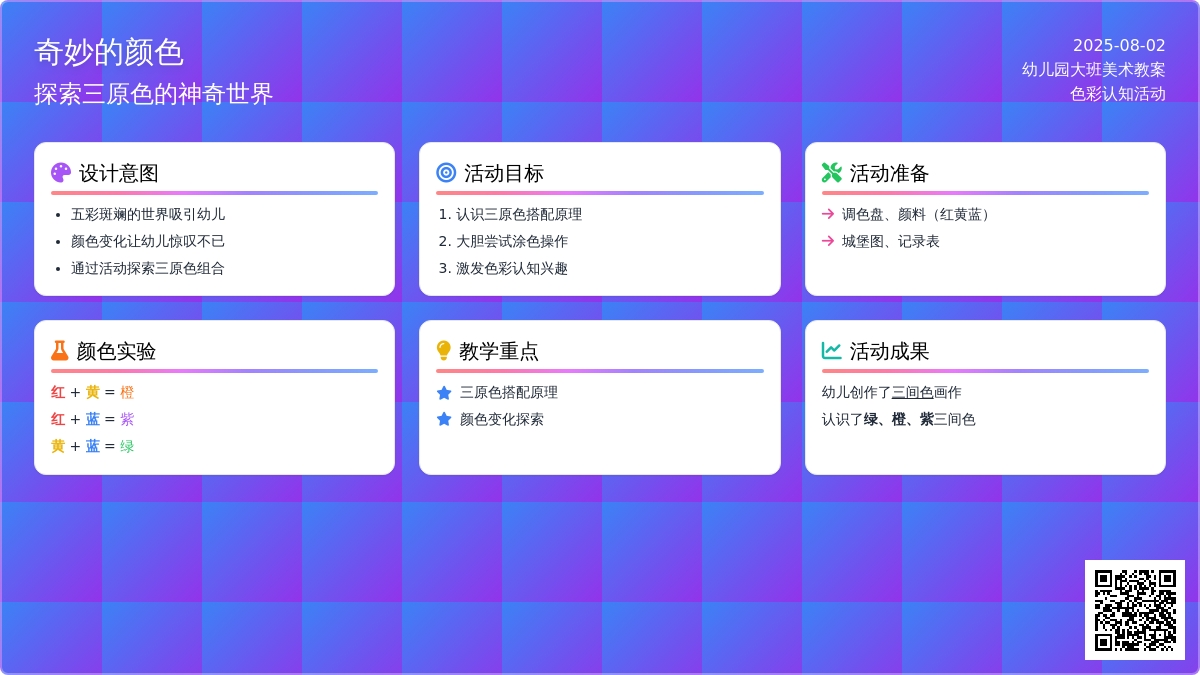 幼儿园大班美术教案：奇妙的颜色