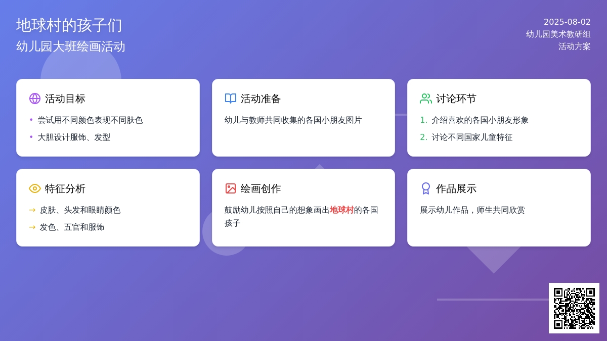 幼儿园大班绘画活动：地球村得孩子们