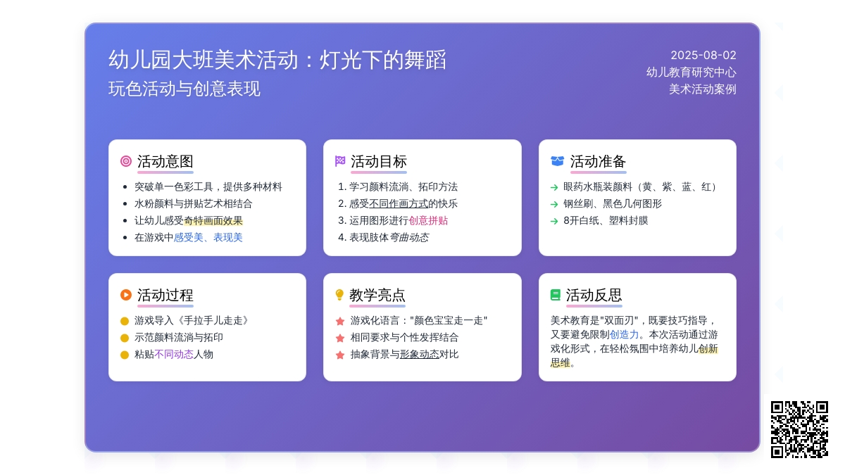 幼儿园大班美术活动：灯光下的舞蹈