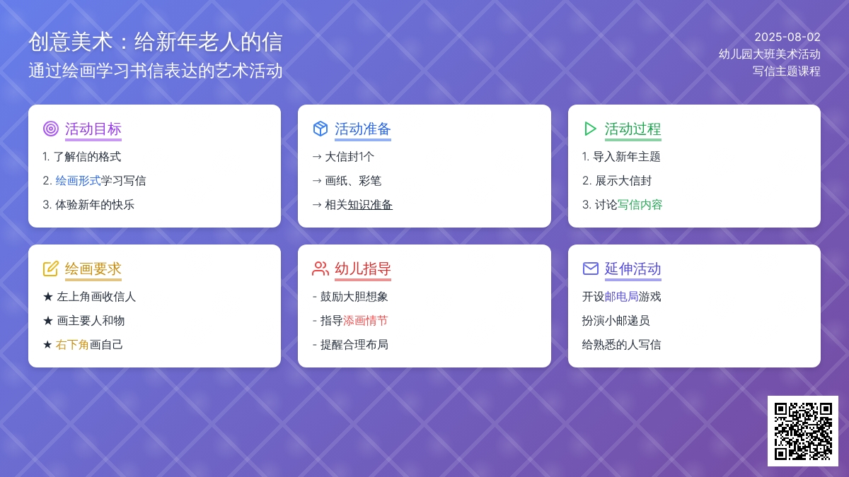 幼儿园大班美术活动：写信