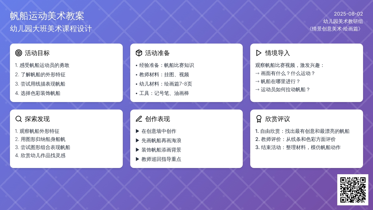 幼儿园大班美术教案：帆船运动