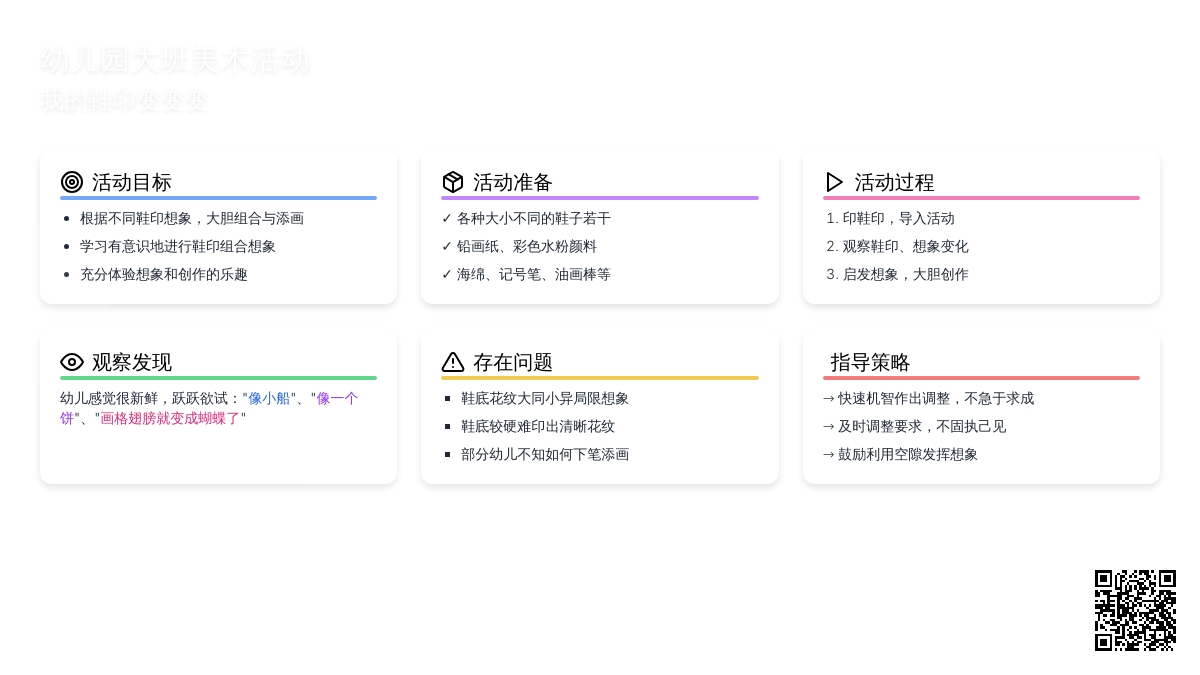 幼儿园大班美术活动：我的鞋印变变变