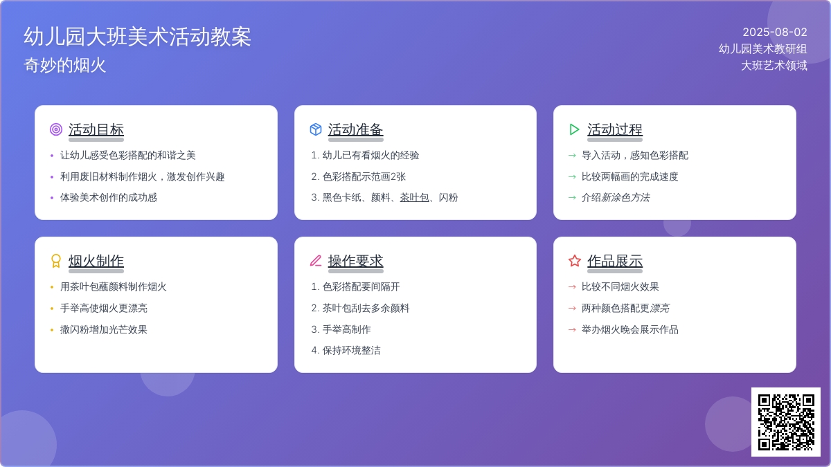 幼儿园大班美术活动教案：奇妙的烟火