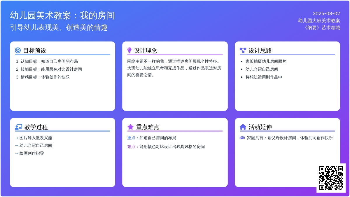 幼儿园大班美术教案：我的房间