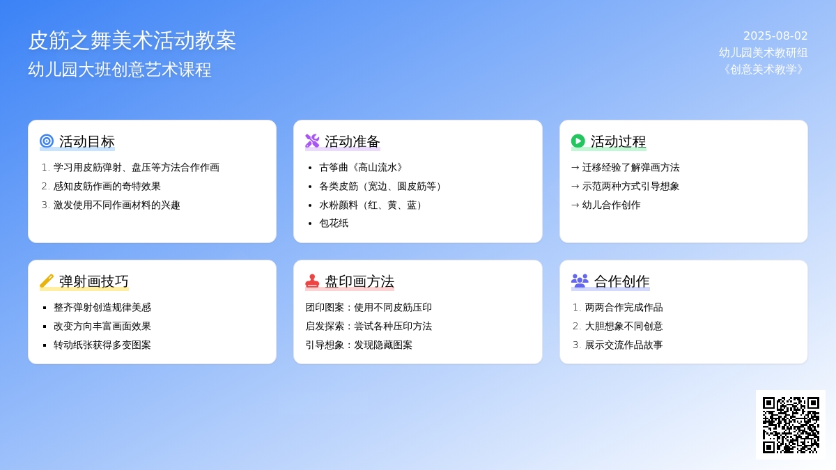 幼儿园大班美术活动教案：皮筋之舞
