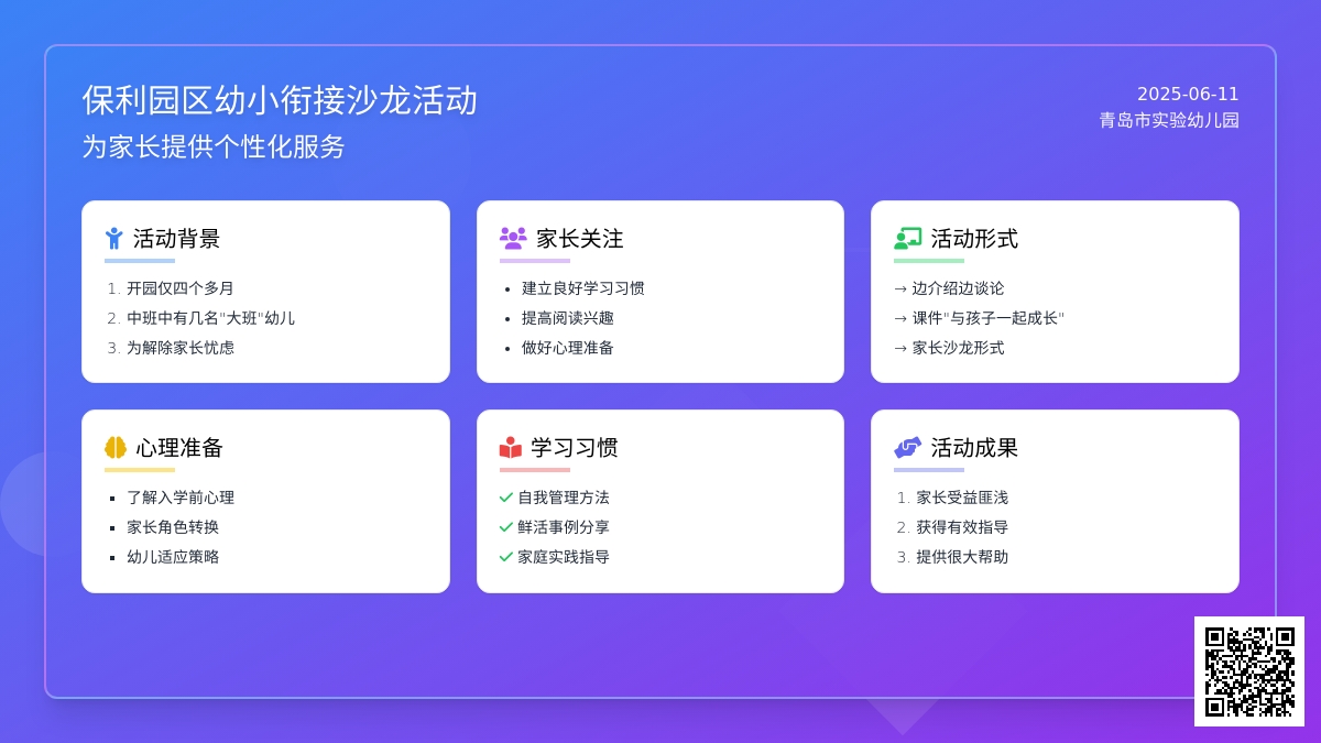 【信息快递】保利园区开展幼小衔接沙龙活动为家长提供个性化服务