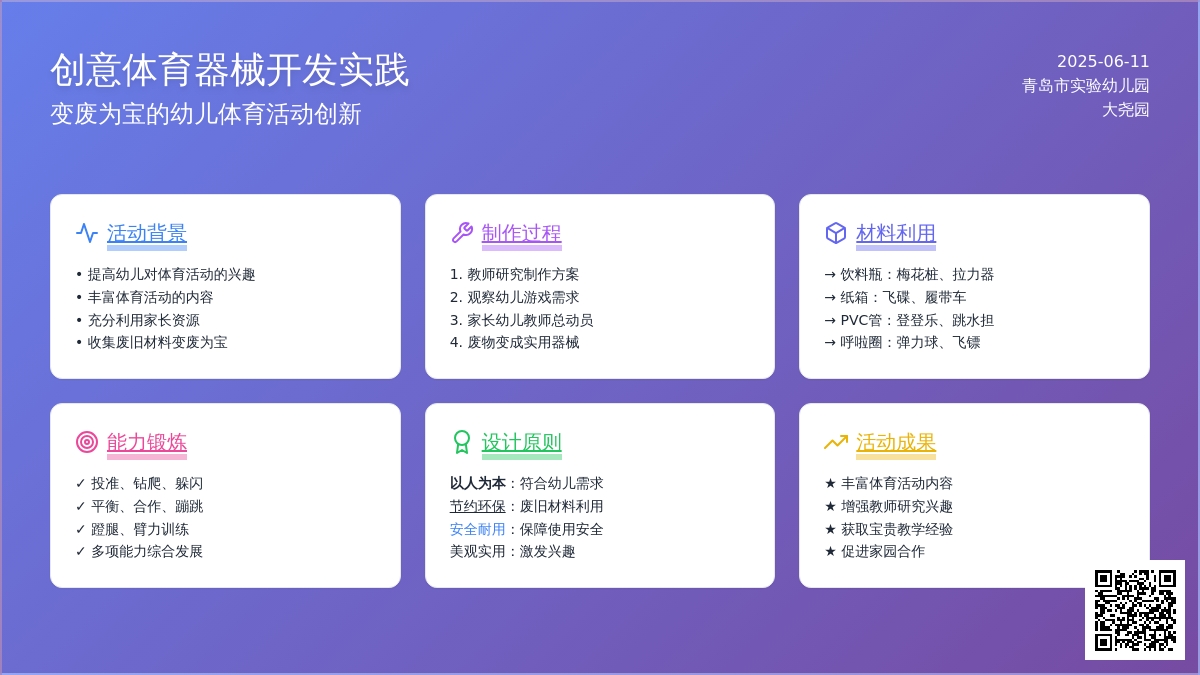 青岛市实验幼儿园开展别开生面的户外游戏教研活动