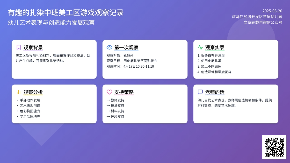 【观察记录】有趣的扎染——开发区慧层幼儿园中一班美工区观察记录