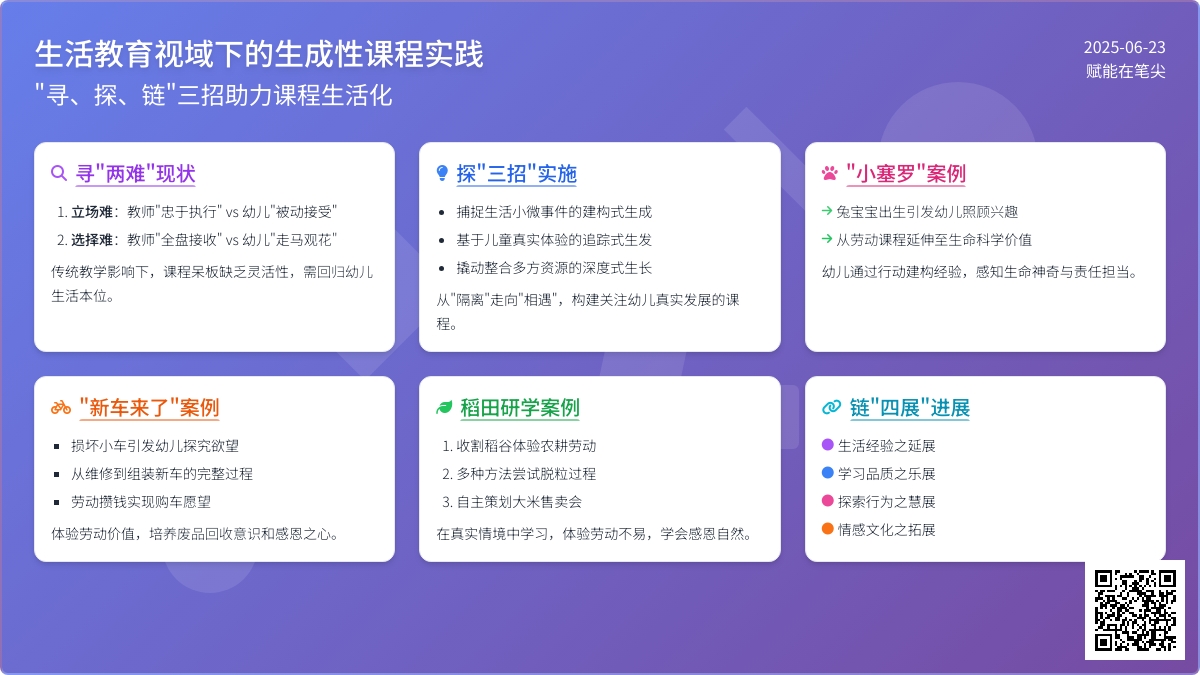 寻·探·链：生活教育视域下幼儿园生成性课程的实践