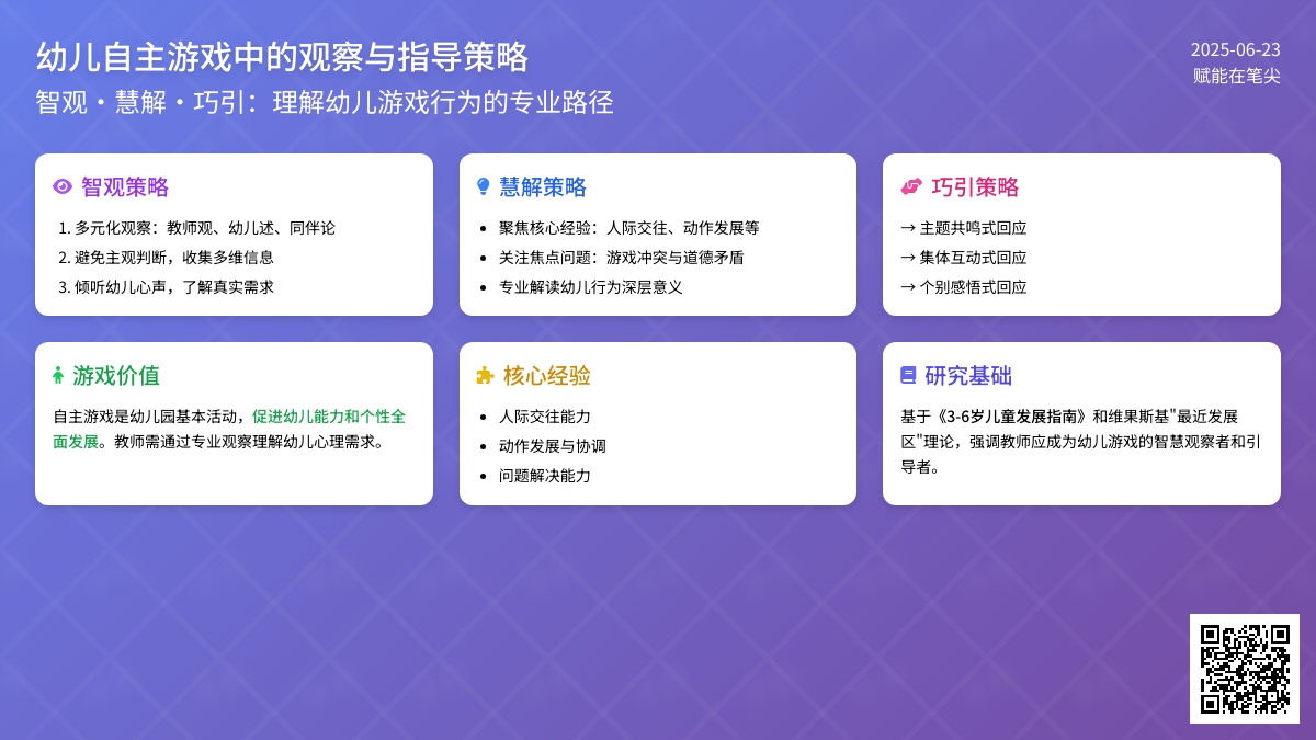 智观 慧解 巧引——解析自主游戏中教师观察引导策略的运用