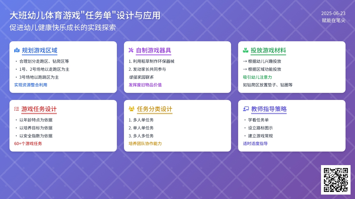 创情境·定任务·巧导引——大班幼儿体育游戏中“任务单”的应用策略
