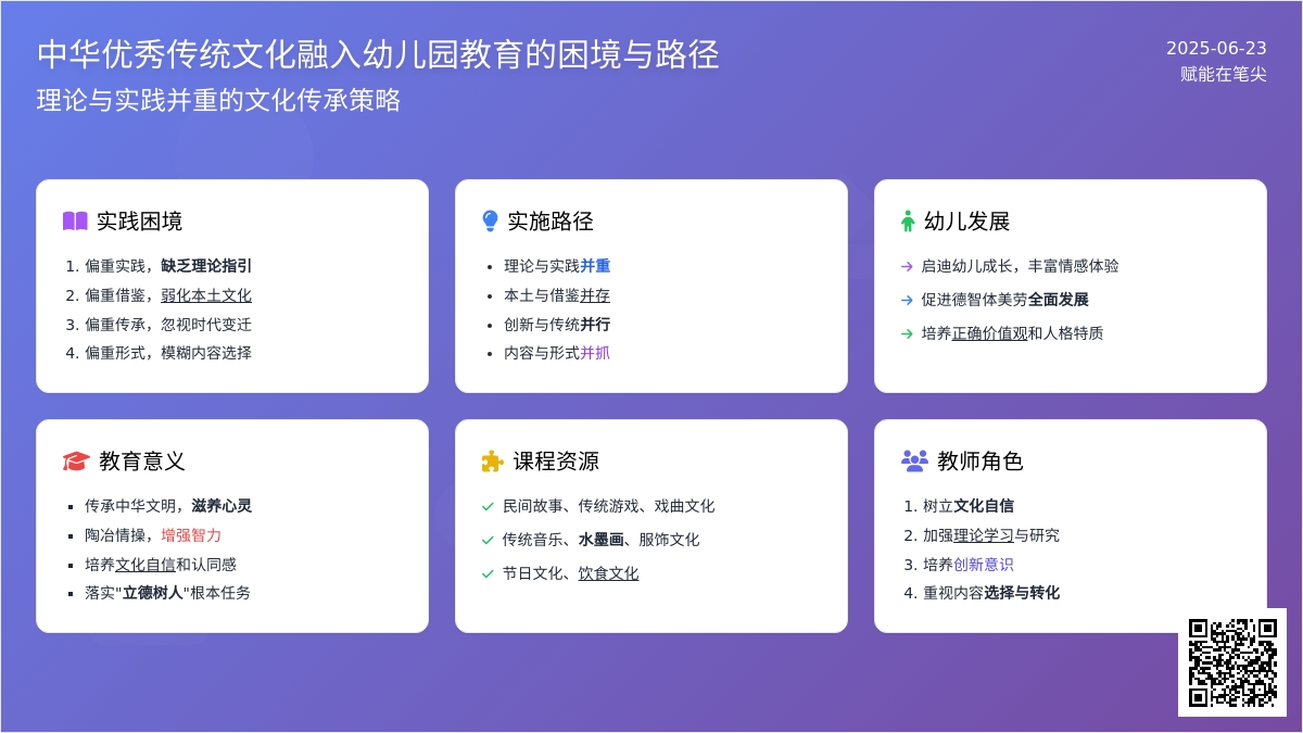 中华优秀传统文化融入幼儿园教育的路径探索