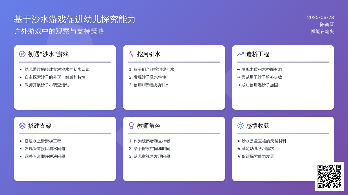 走进自然，探寻沙趣——教师在户外游戏中的观察与支持