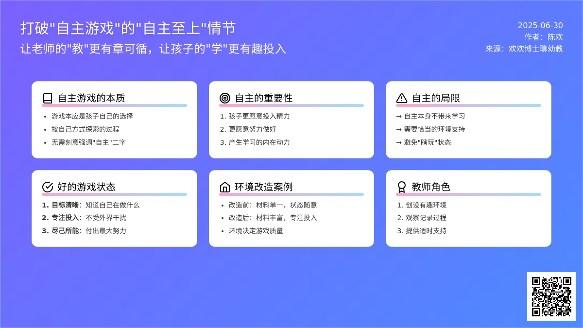 既要“放手”又要“精彩”的自主游戏，为难了老师，折腾了孩子