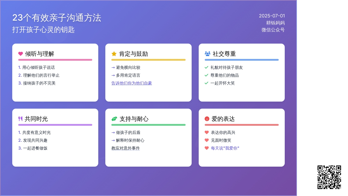 与孩子沟通23个有效方法