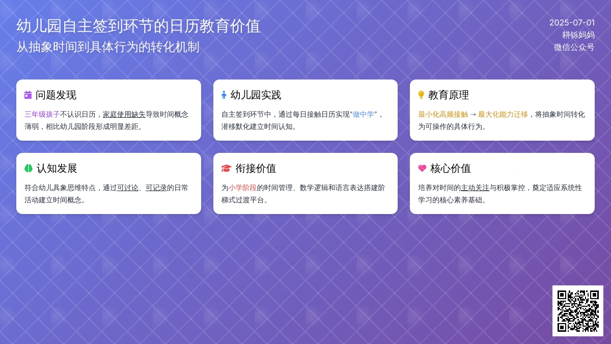 从幼儿园签到看幼小衔接