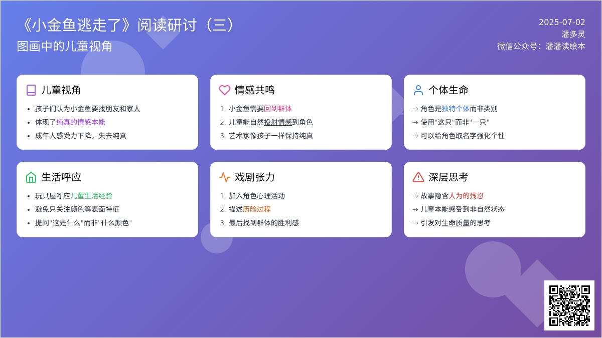 《小金鱼逃走了》阅读研讨（三）故事中的儿童视角