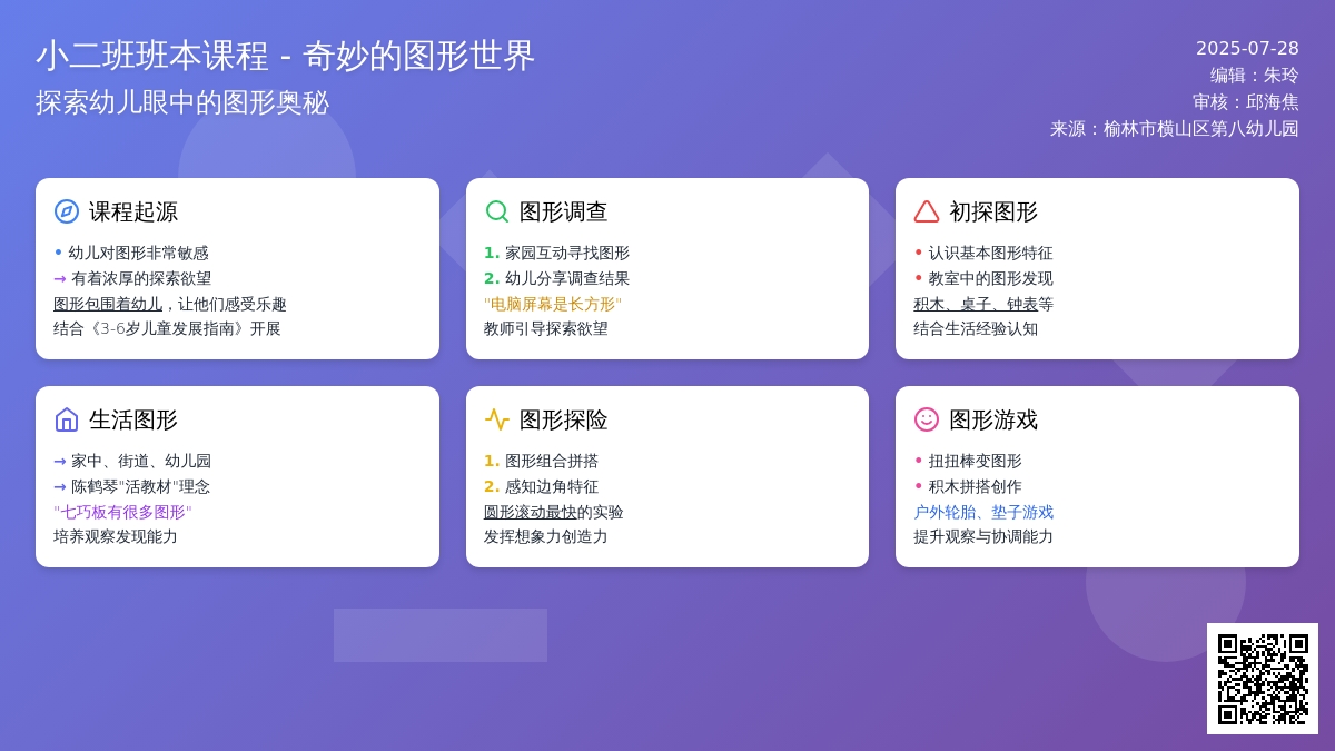 【党建+班本课程】奇妙的图形——横山区第八幼儿园小二班班本课程